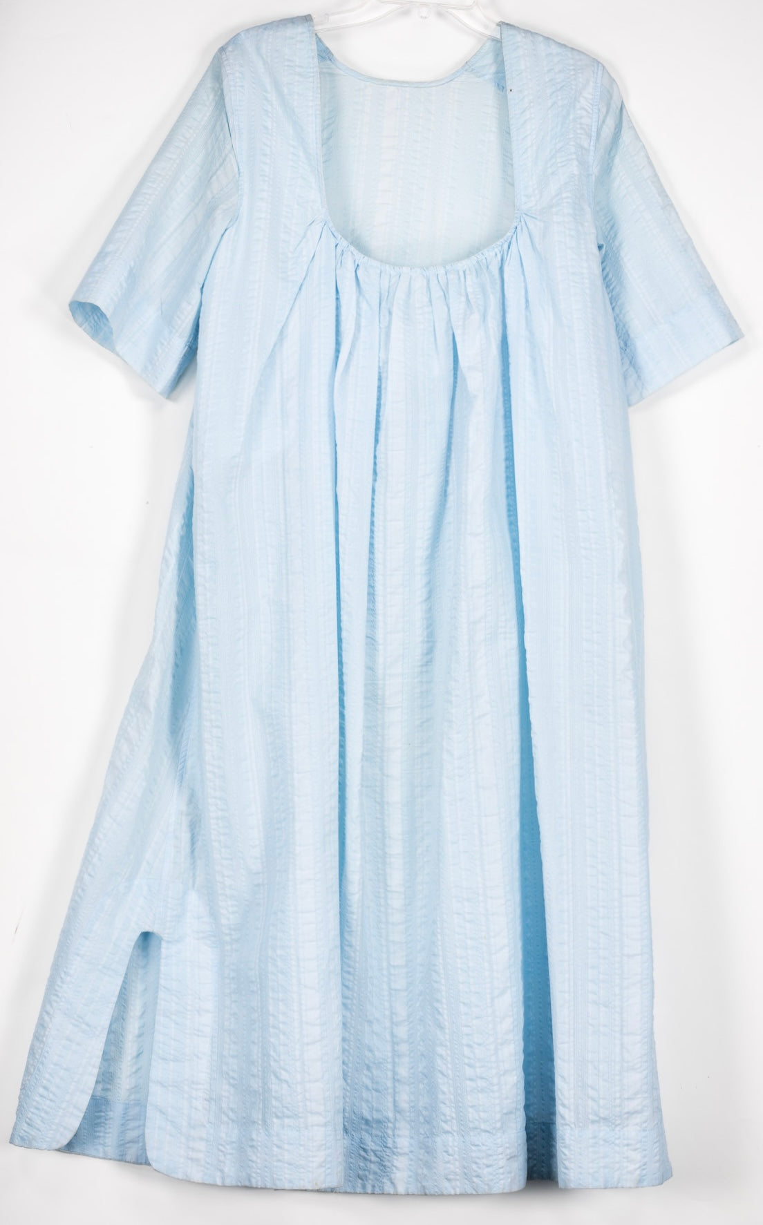 Ganni Baby Blue Textured Midi Dress
