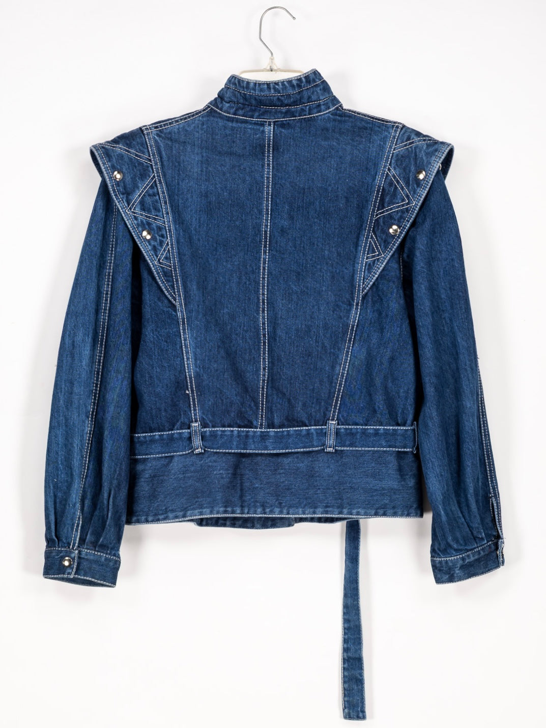 Vintage Blue Denim Belted Jacket