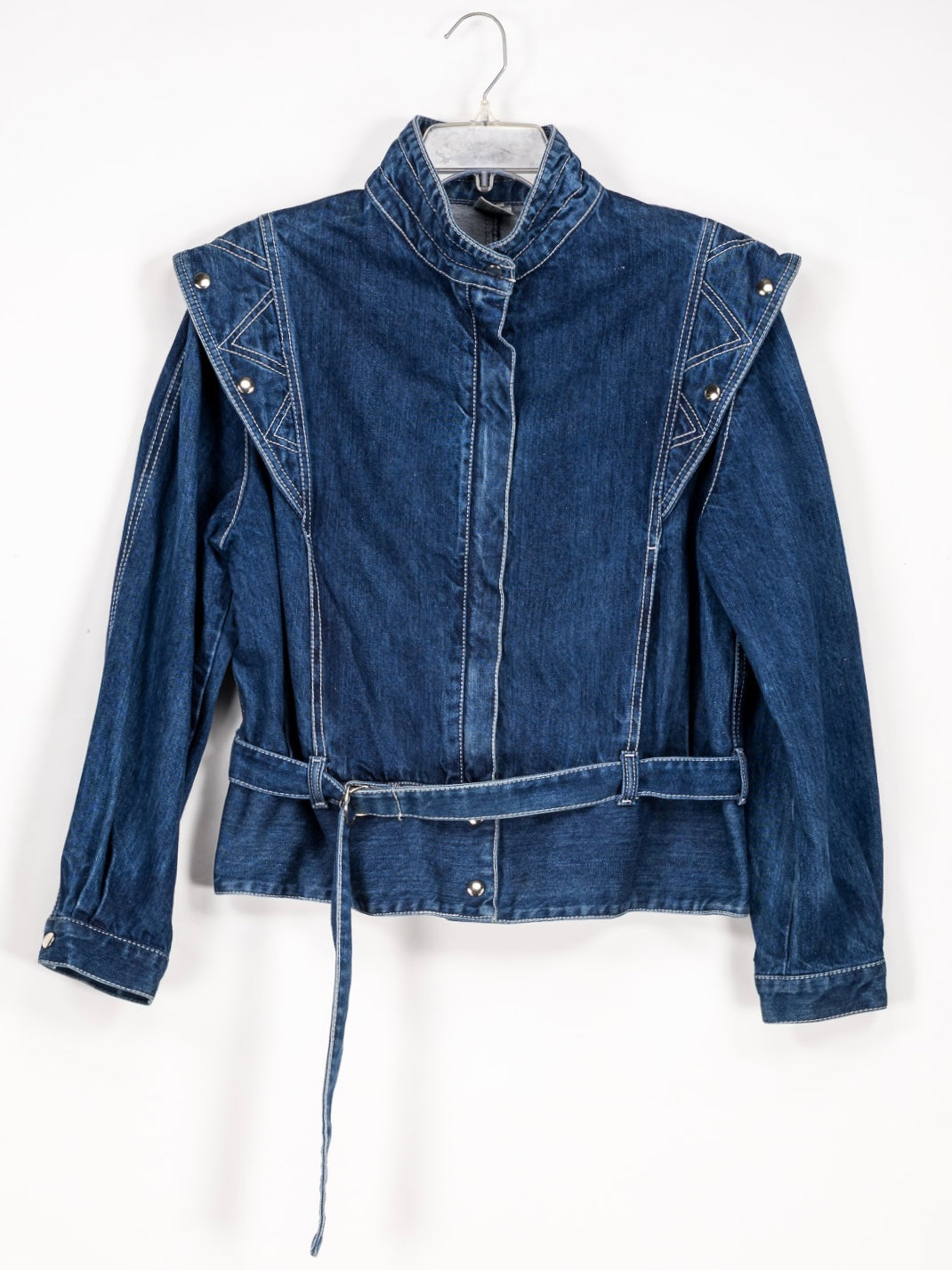Vintage Blue Denim Belted Jacket