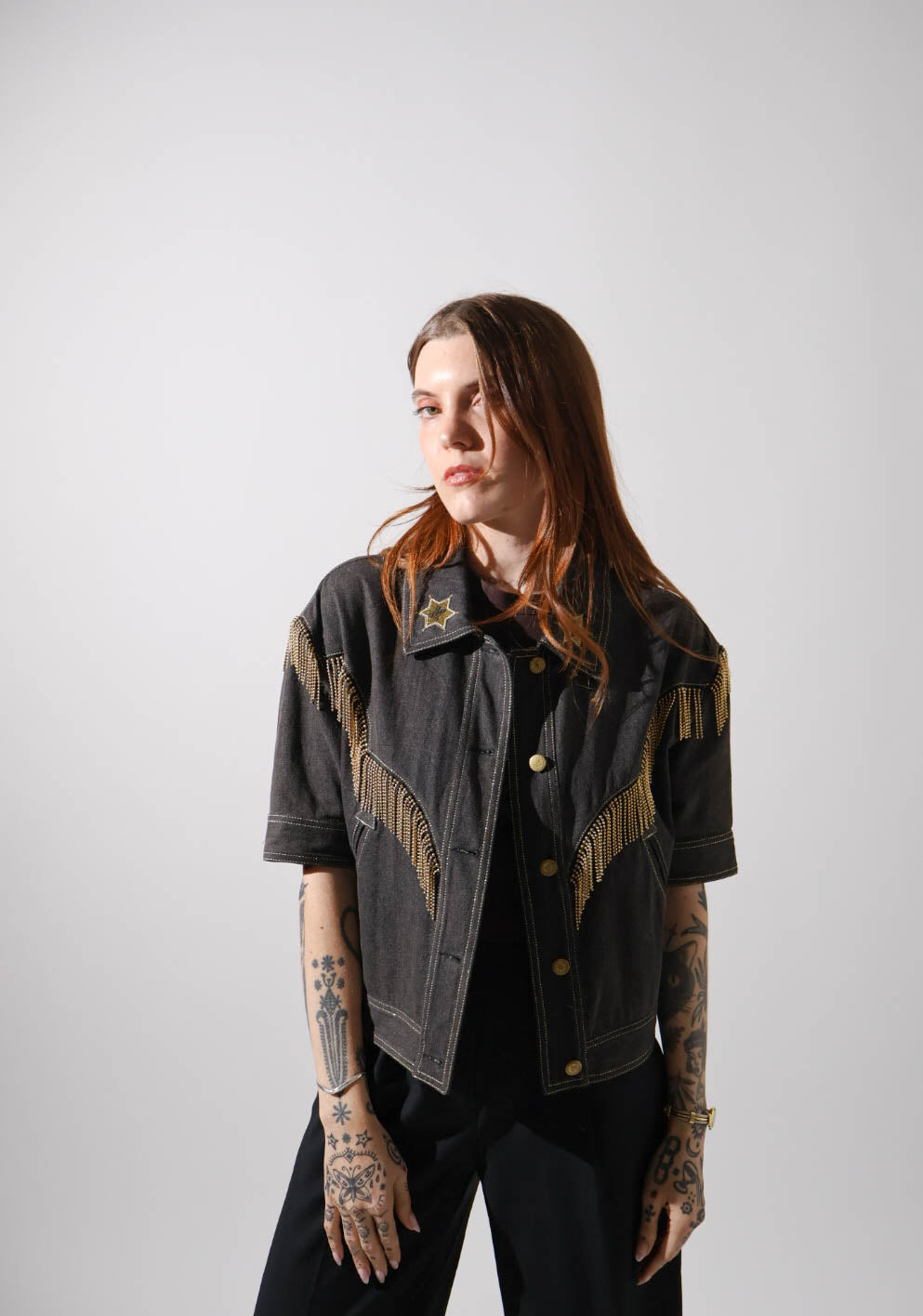 Moschino Jeans Embellished Denim Jacket