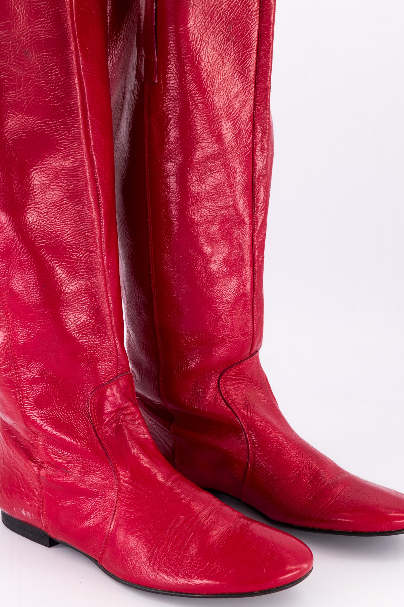 Red Patent Leather Boots
