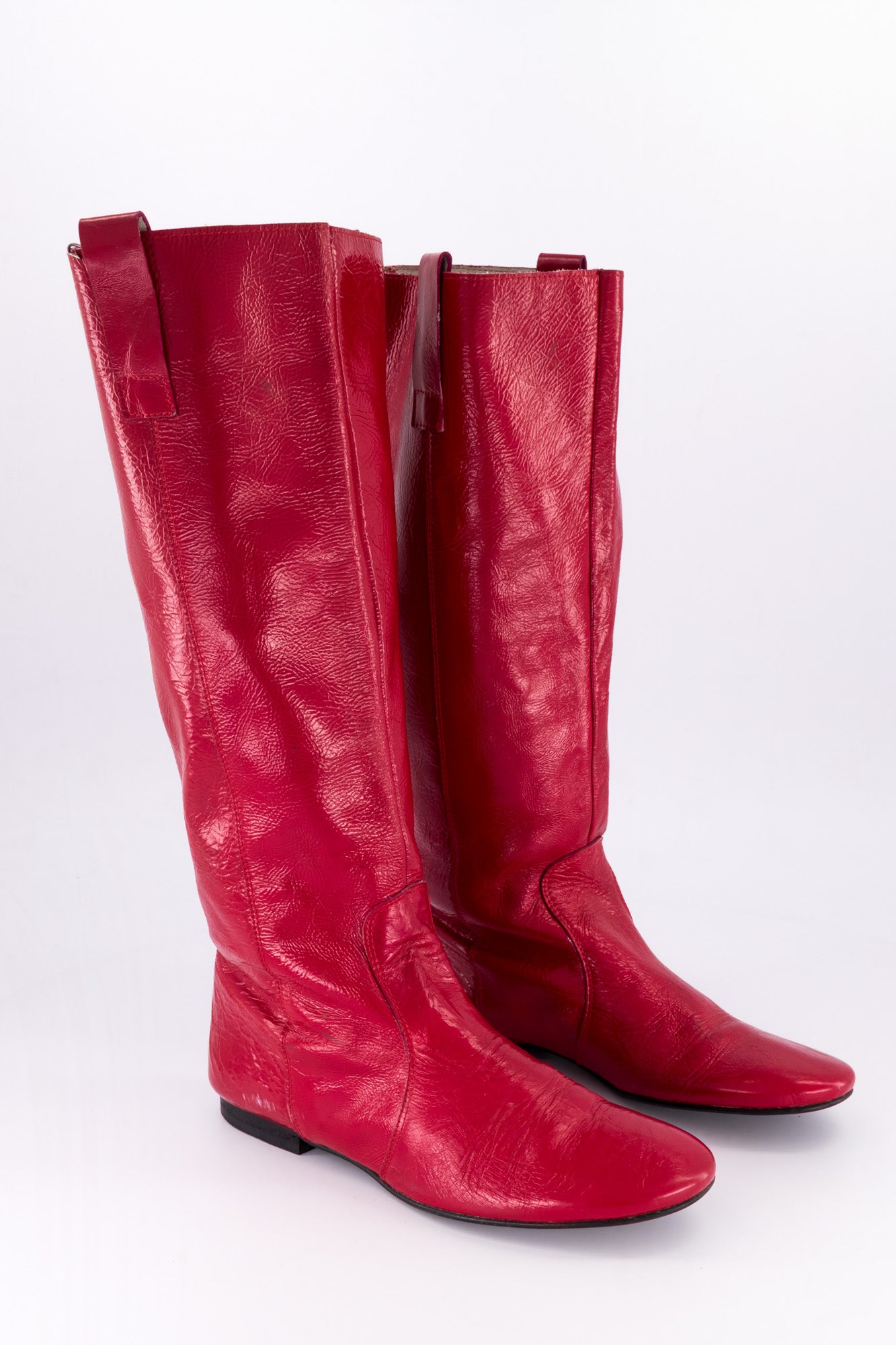 Red Patent Leather Boots