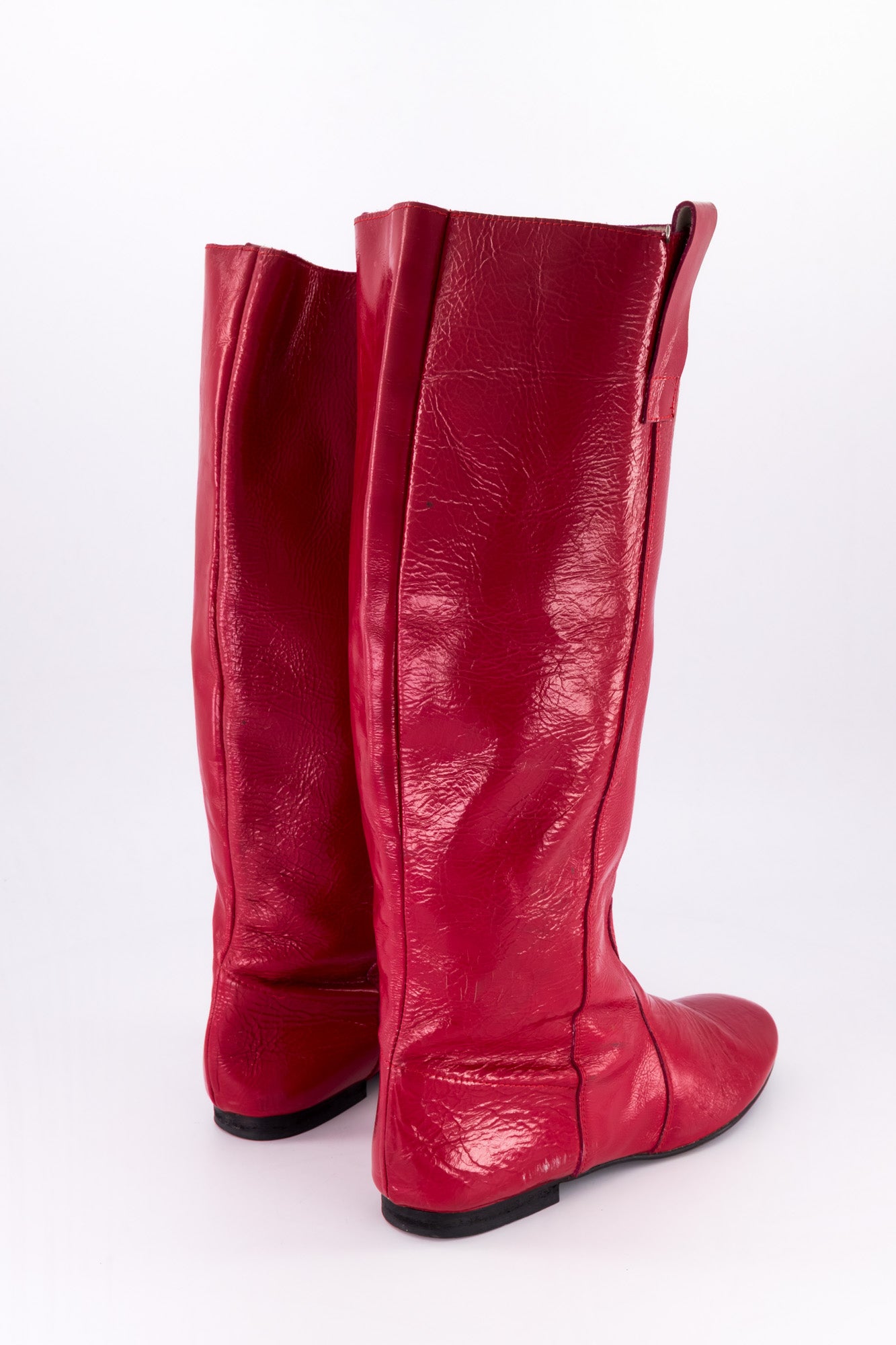 Red Patent Leather Boots