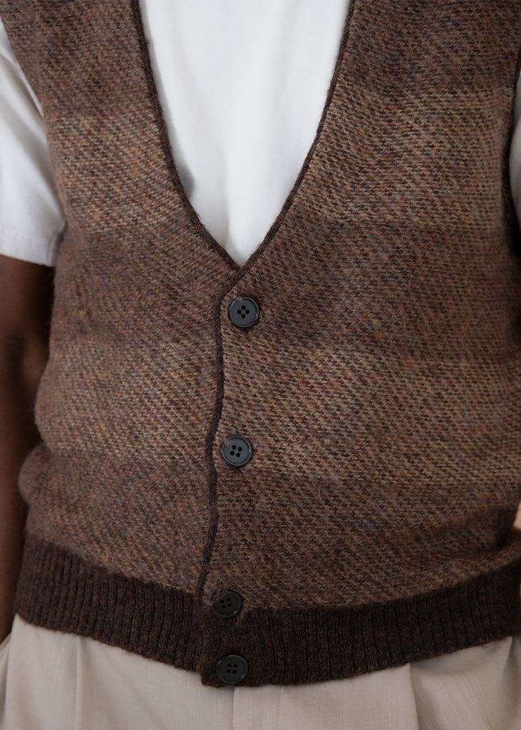 Brown Knitted Waist Coat